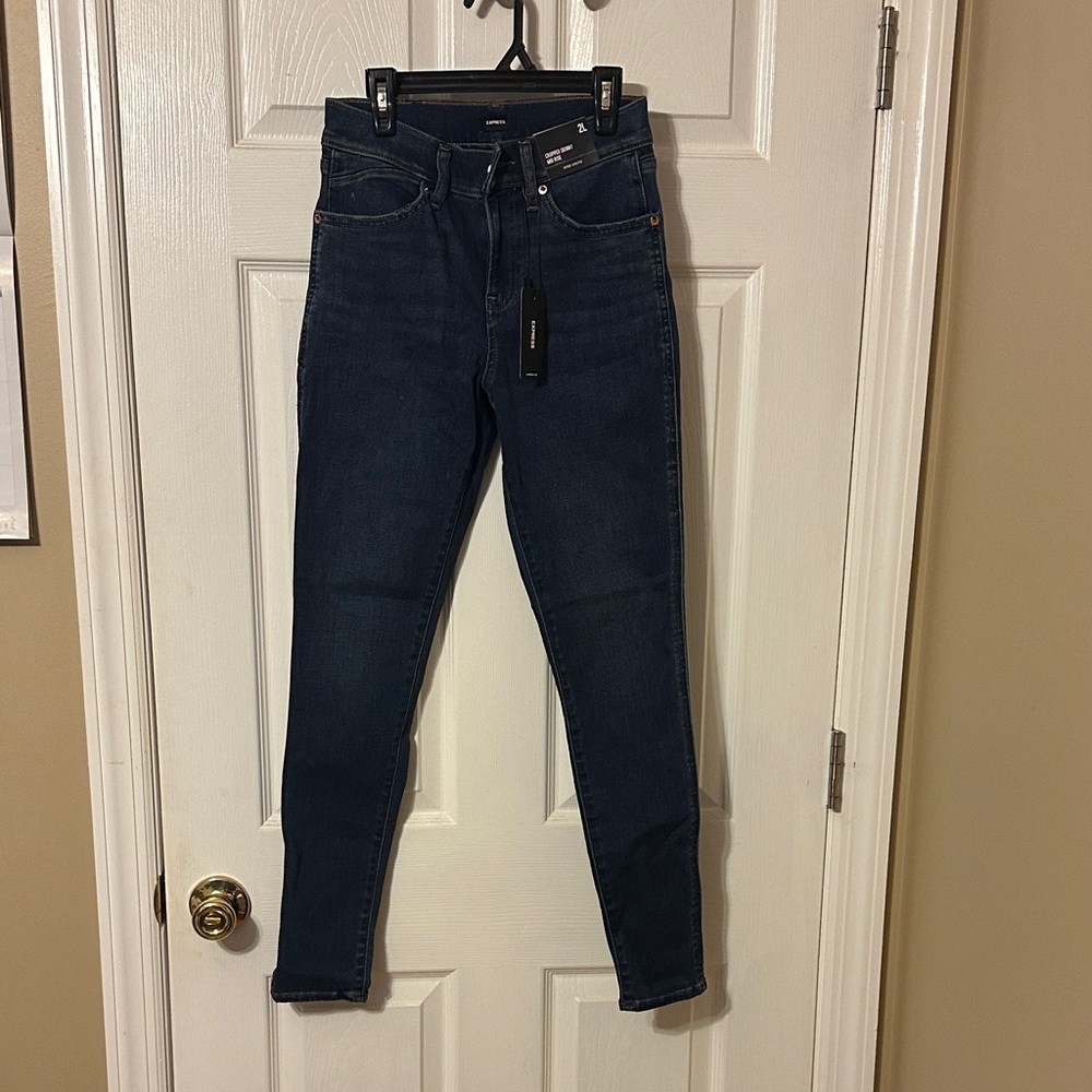 Express Women's Dark Blue Skinny Jeans